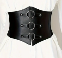 Corset en cuero sintético circulos.